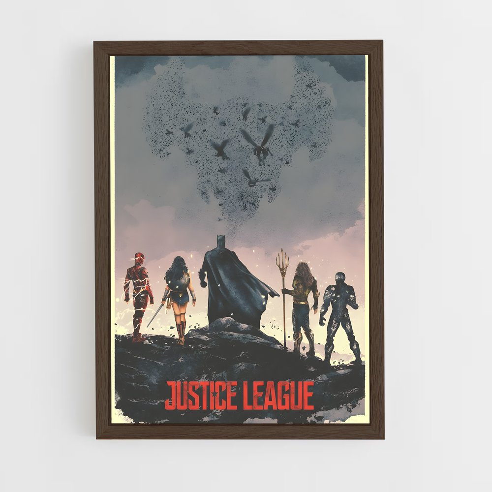 ap-justice league-13 cadre Bois foncé