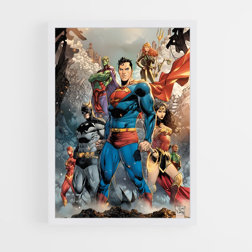 ap-justice league-14 cadre Blanc