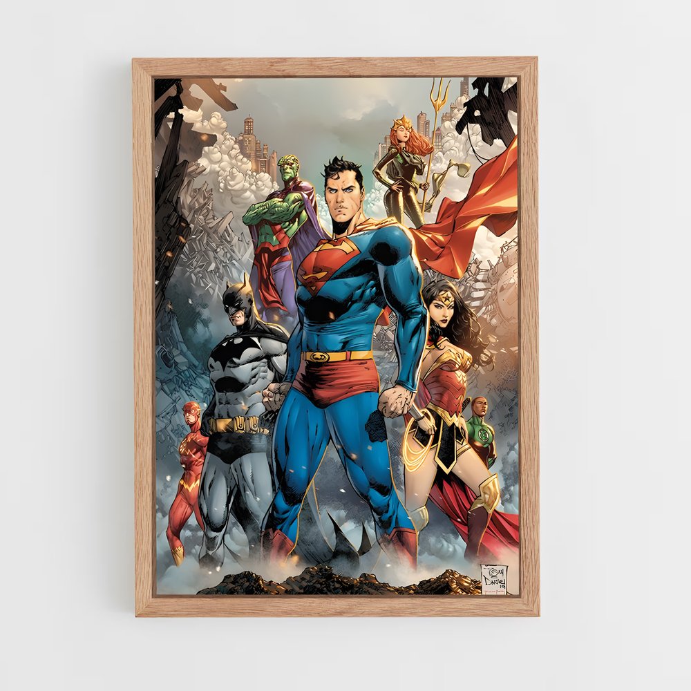 ap-justice league-14 cadre Bois clair