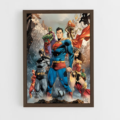 ap-justice league-14 cadre Bois foncé