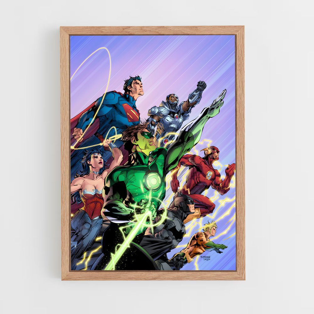 ap-justice league-2 cadre Bois clair