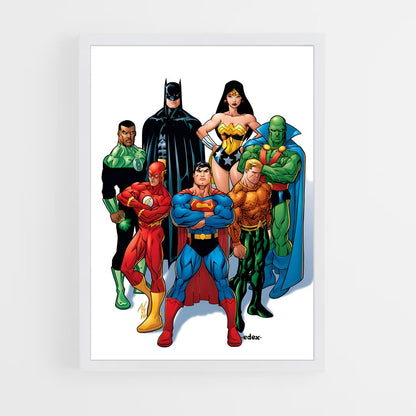 ap-justice league-4 cadre Blanc