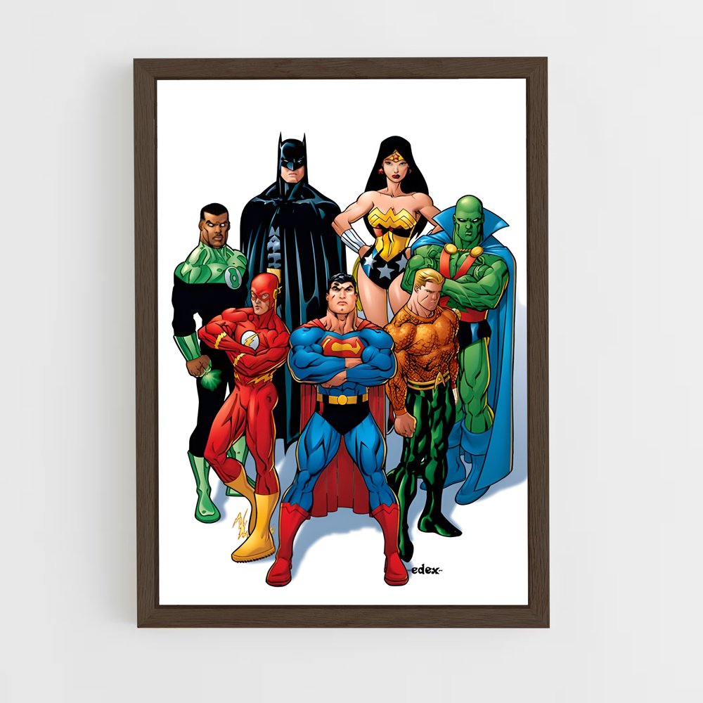 ap-justice league-4 cadre Bois foncé
