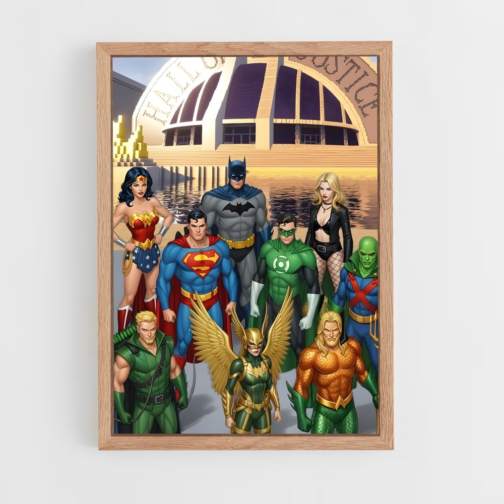 ap-justice league-6 cadre Bois clair