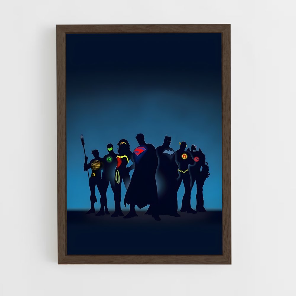 ap-justice league-7 cadre Bois foncé