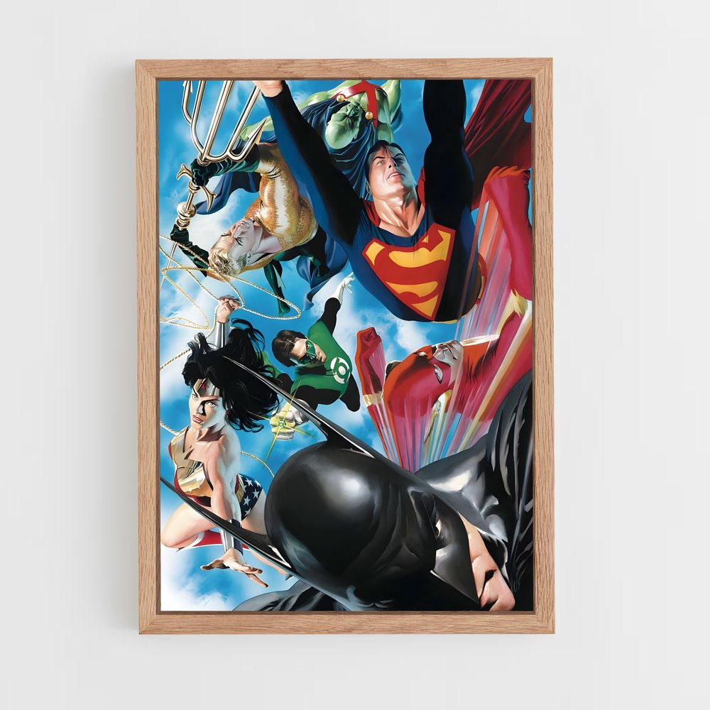 ap-justice league-8 cadre Bois clair