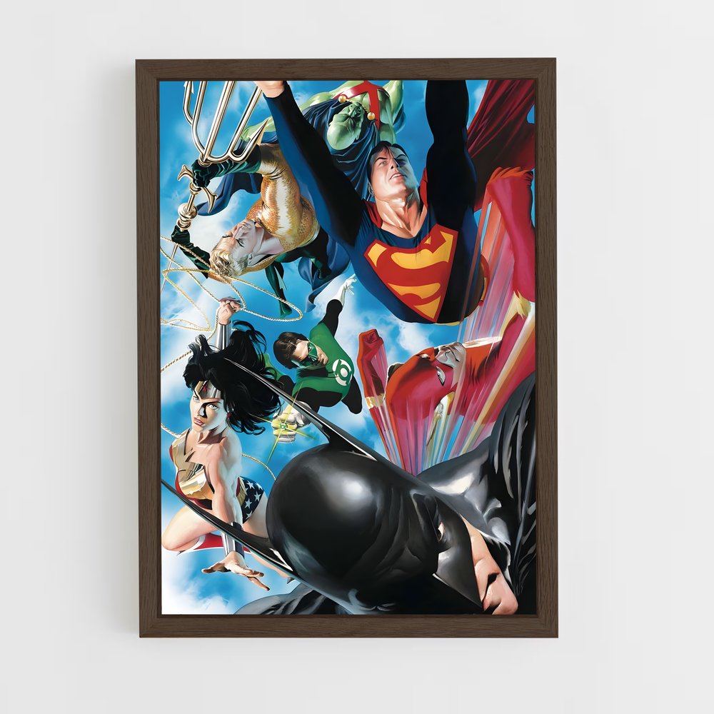 ap-justice league-8 cadre Bois foncé