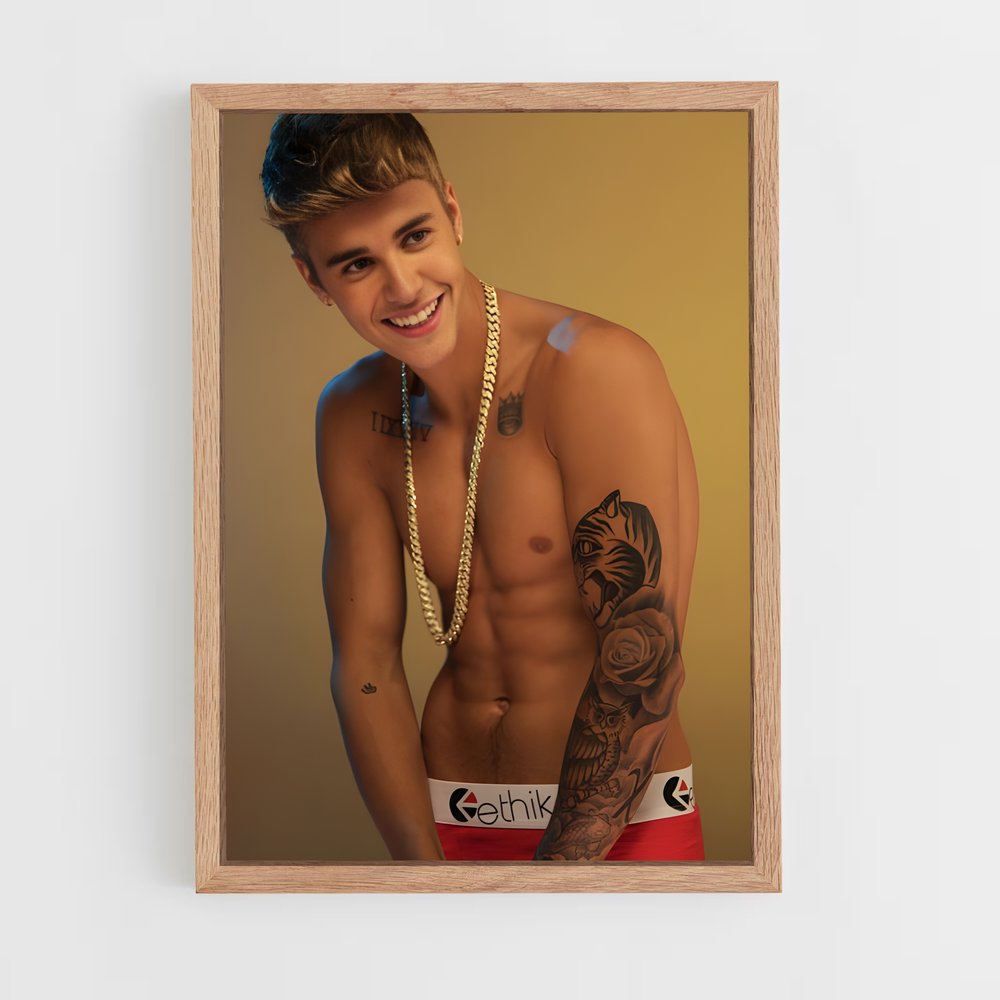 ap-justin bieber-8 cadre Bois clair