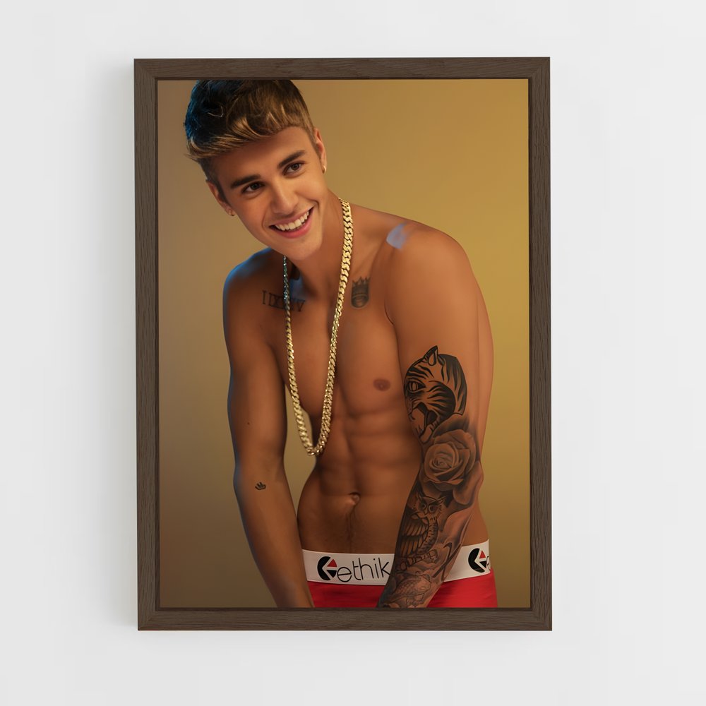 ap-justin bieber-8 cadre Bois foncé