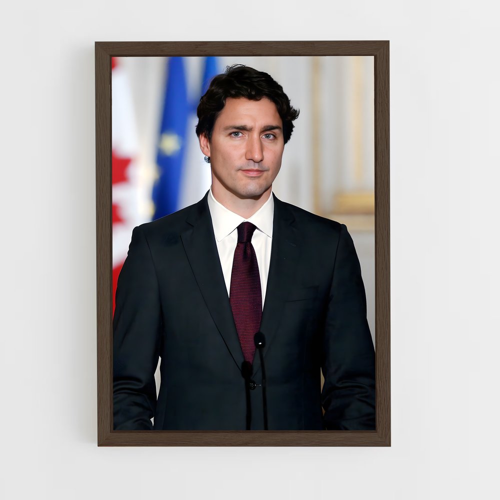 ap-justin trudeau-1 cadre Bois foncé