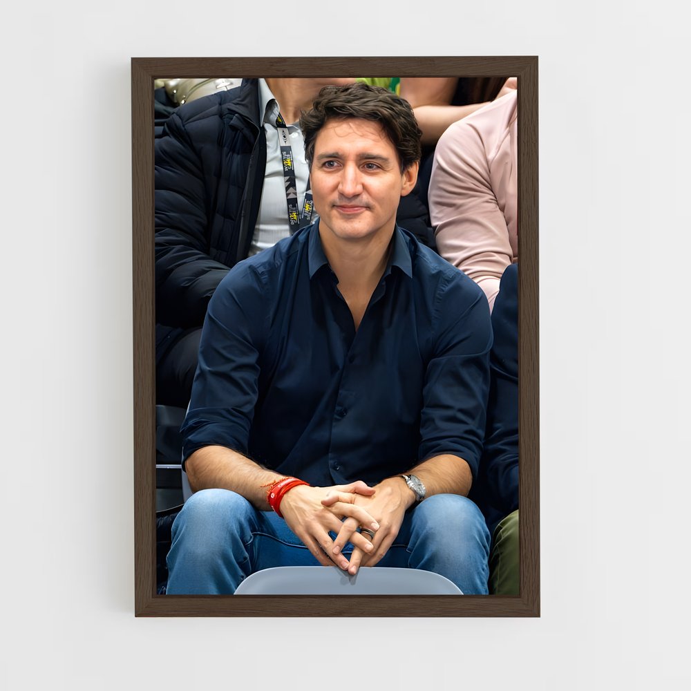 ap-justin trudeau-3 cadre Bois foncé