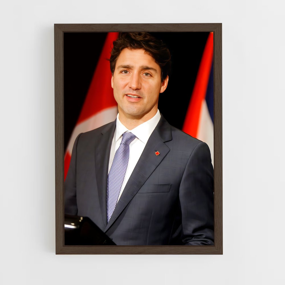 ap-justin trudeau-4 cadre Bois foncé