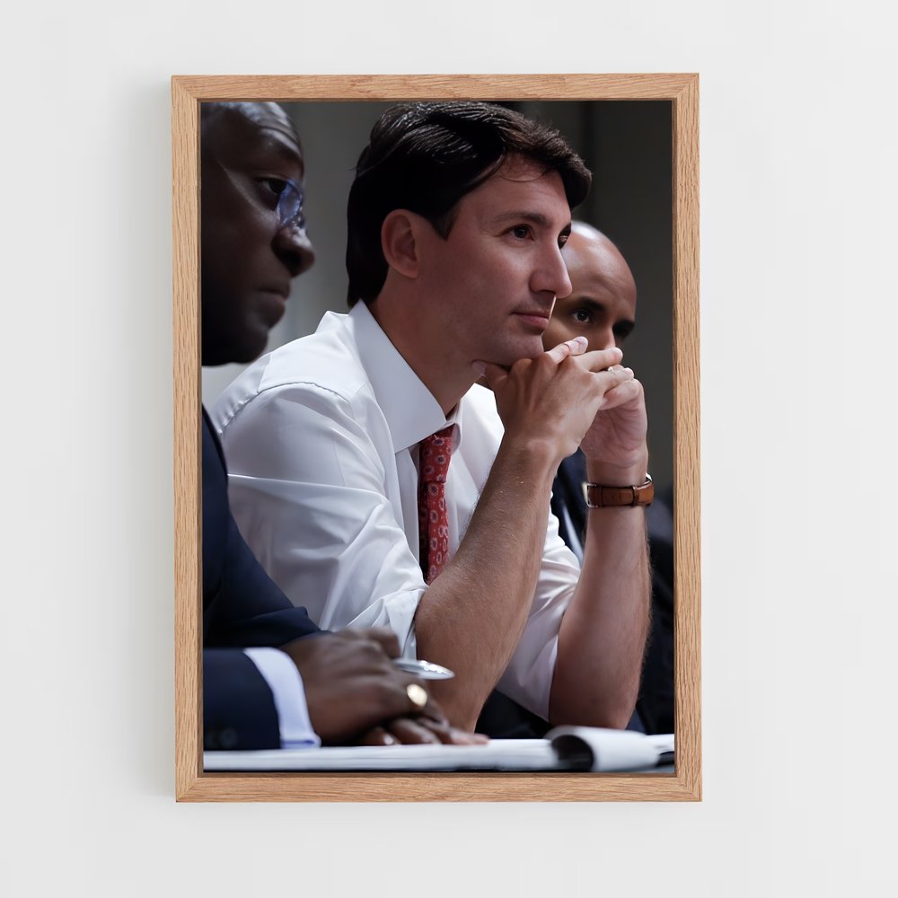 ap-justin trudeau-5 cadre Bois clair