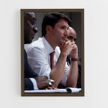 ap-justin trudeau-5 cadre Bois foncé