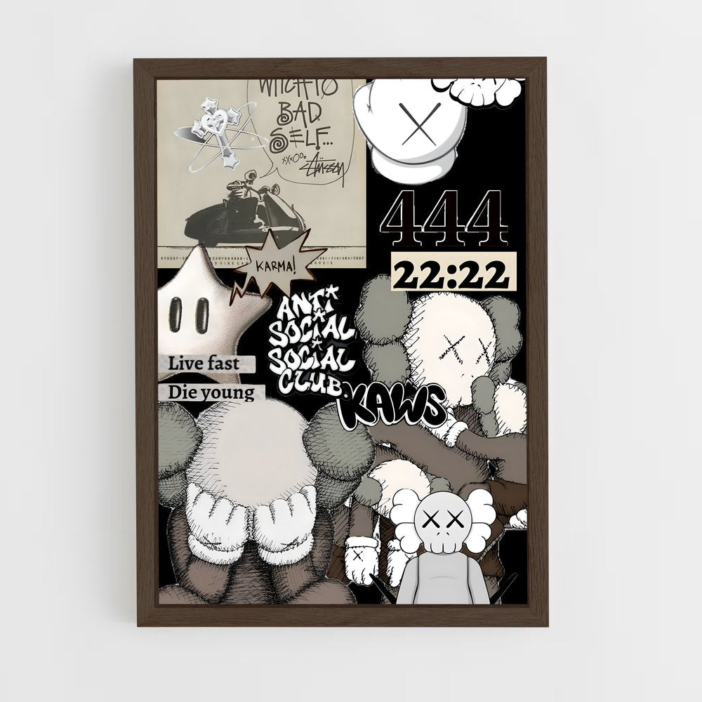 ap-kaws-5 cadre Bois foncé