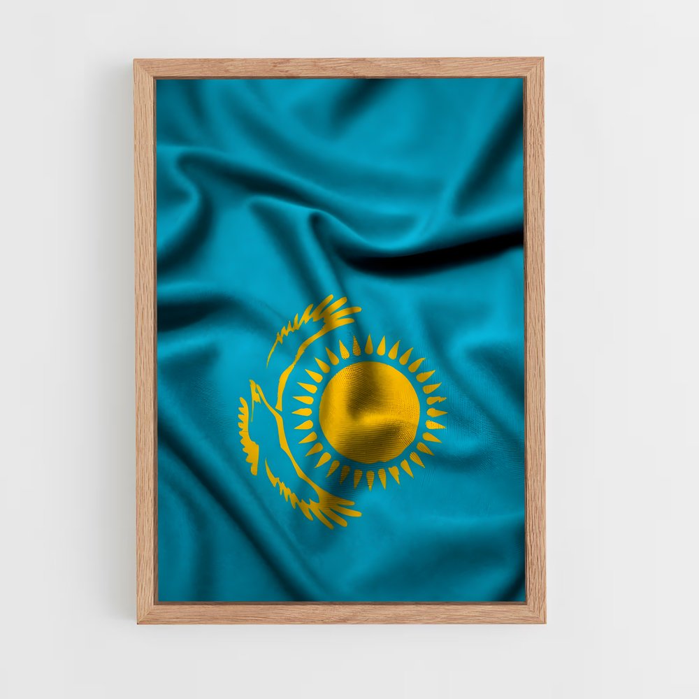 ap-kazakhstan flag-5 cadre Bois clair