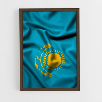 ap-kazakhstan flag-5 cadre Bois foncé