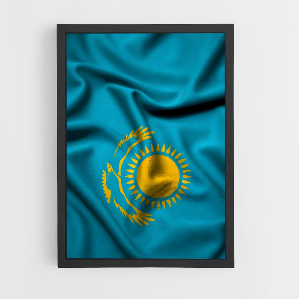 ap-kazakhstan flag-5 cadre Noir
