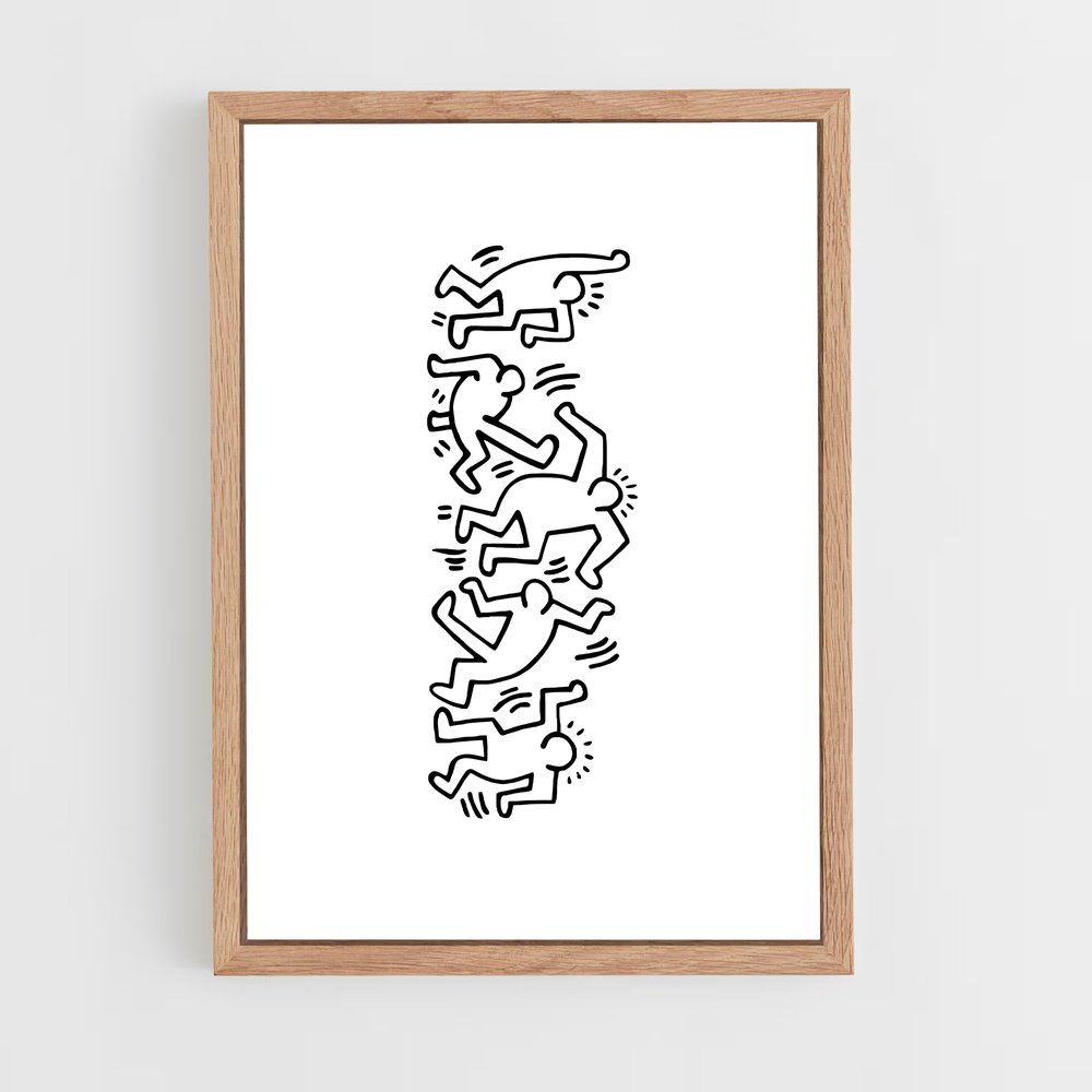 ap-keith haring-5 cadre Bois clair