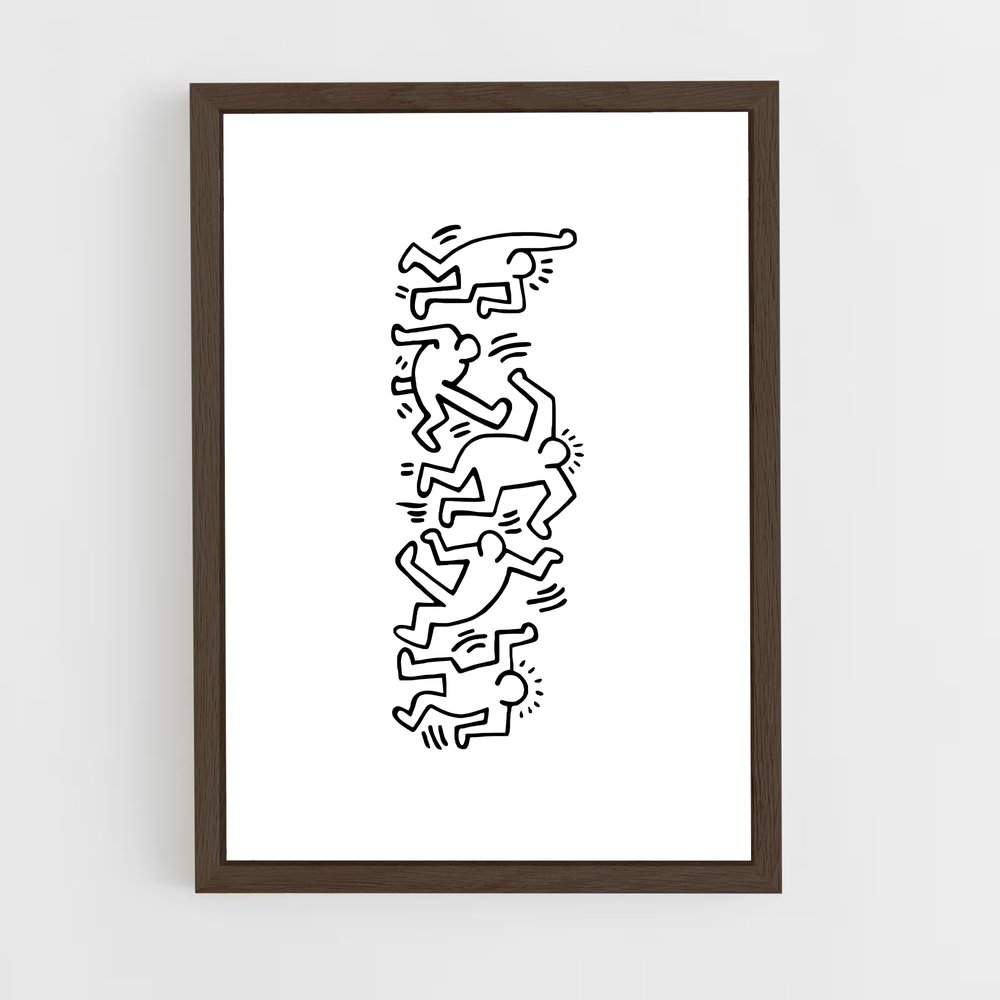 ap-keith haring-5 cadre Bois foncé