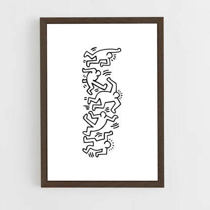 ap-keith haring-5 cadre Bois foncé