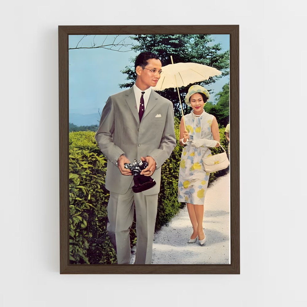 ap-king bhumibol adulyadej-2 cadre Bois foncé