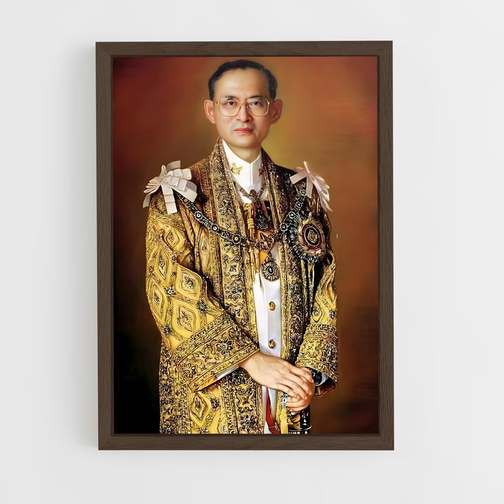 ap-king bhumibol adulyadej-3 cadre Bois foncé