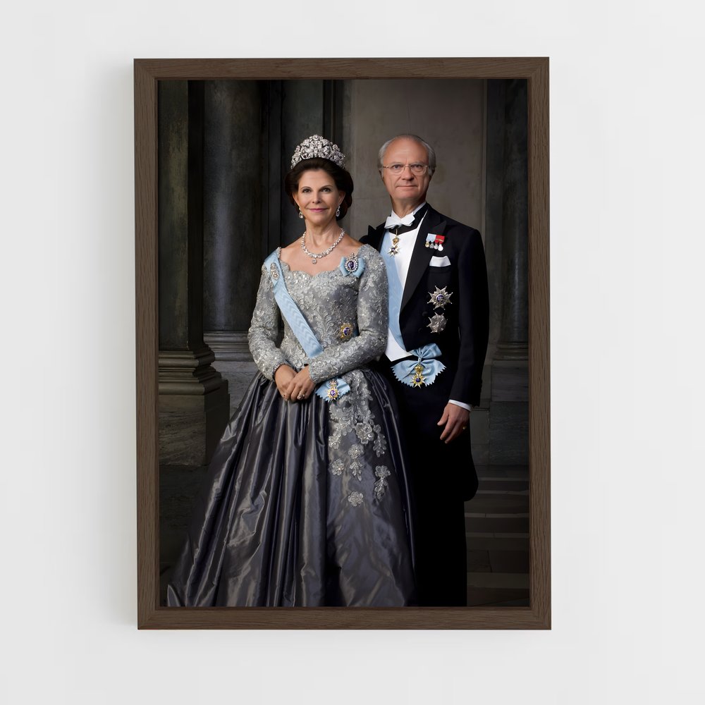 ap-king carl xvi gustaf-1 cadre Bois foncé