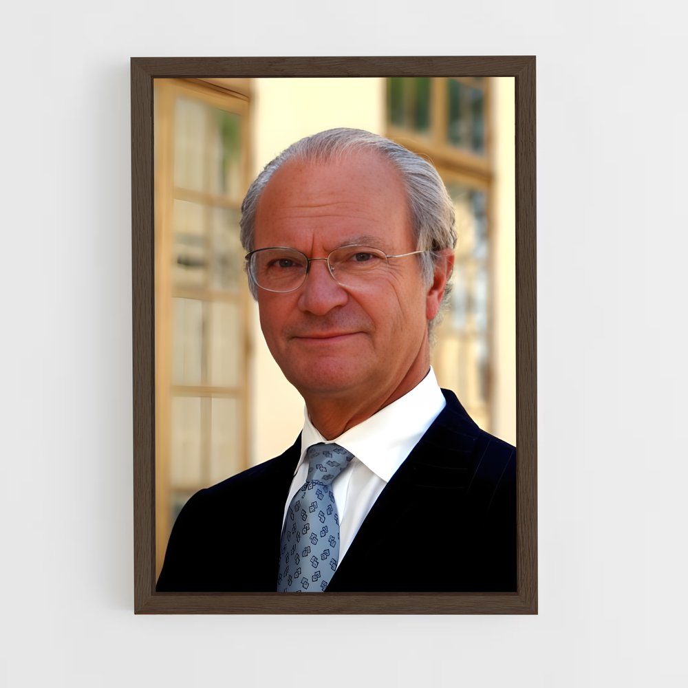 ap-king carl xvi gustaf-3 cadre Bois foncé