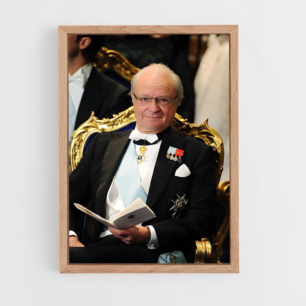 ap-king carl xvi gustaf-5 cadre Bois clair