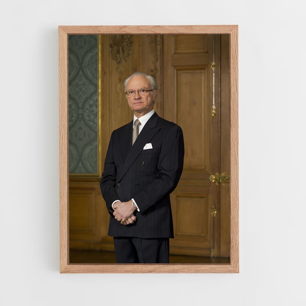 ap-king carl xvi gustaf-6 cadre Bois clair