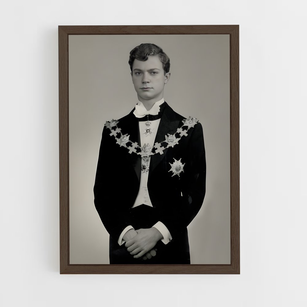 ap-king carl xvi gustaf-8 cadre Bois foncé