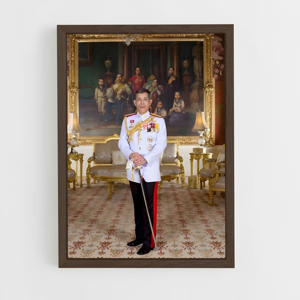 ap-king maha vajiralongkorn-3 cadre Bois foncé