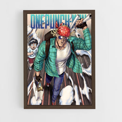 ap-king one punch man-8 cadre Bois foncé