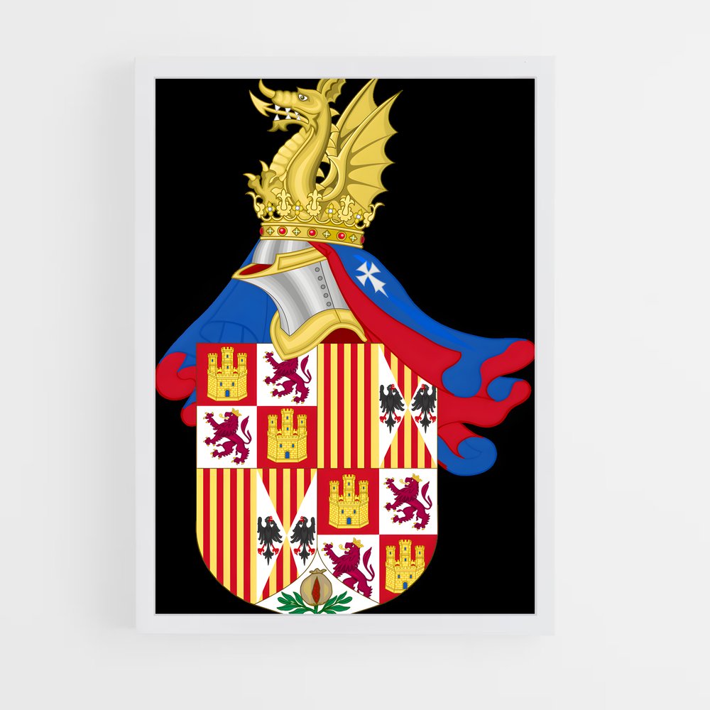 ap-kingdom of aragon flag-1 cadre Blanc