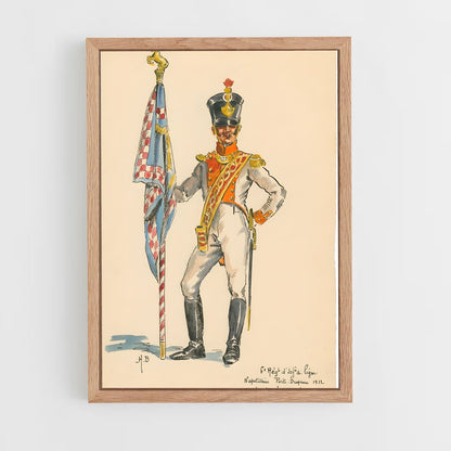 ap-kingdom of naples flag-1 cadre Bois clair