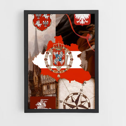 ap-kingdom of poland flag-1 cadre Noir