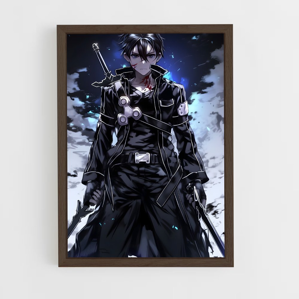 ap-kirito kazuto-6 cadre Bois foncé