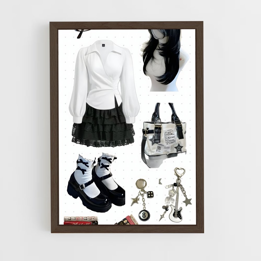 ap-korean fashion-6 cadre Bois foncé