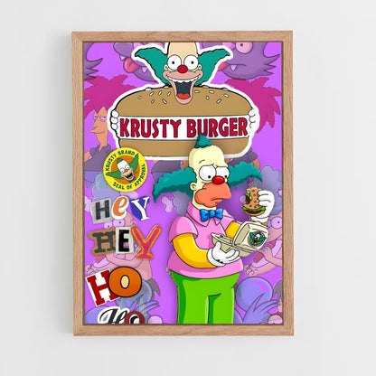 ap-krusty the clown-4 cadre Bois clair