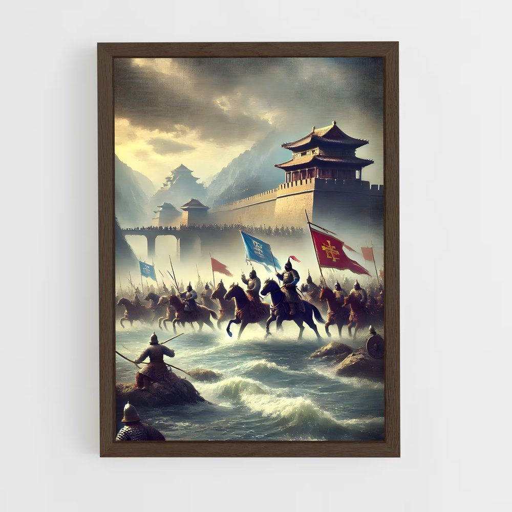 ap-kublai khan-2 cadre Bois foncé