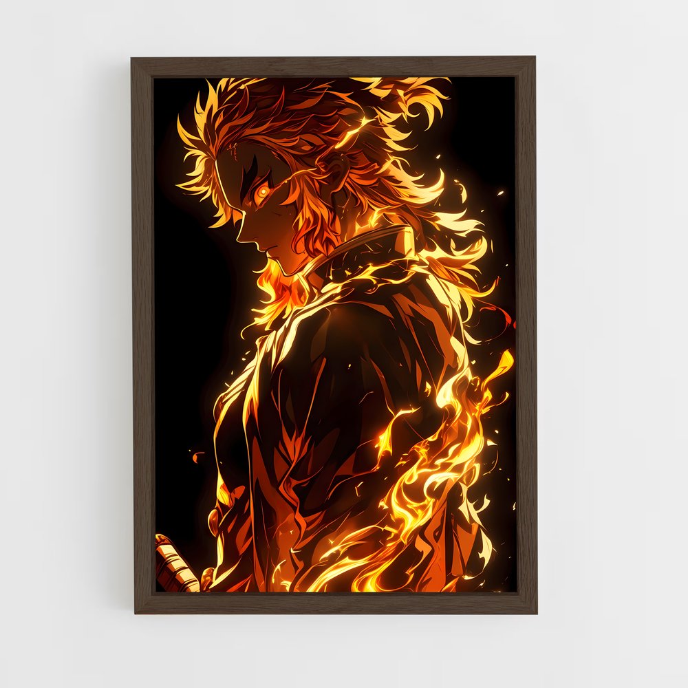 ap-kyojuro rengoku-2 cadre Bois foncé