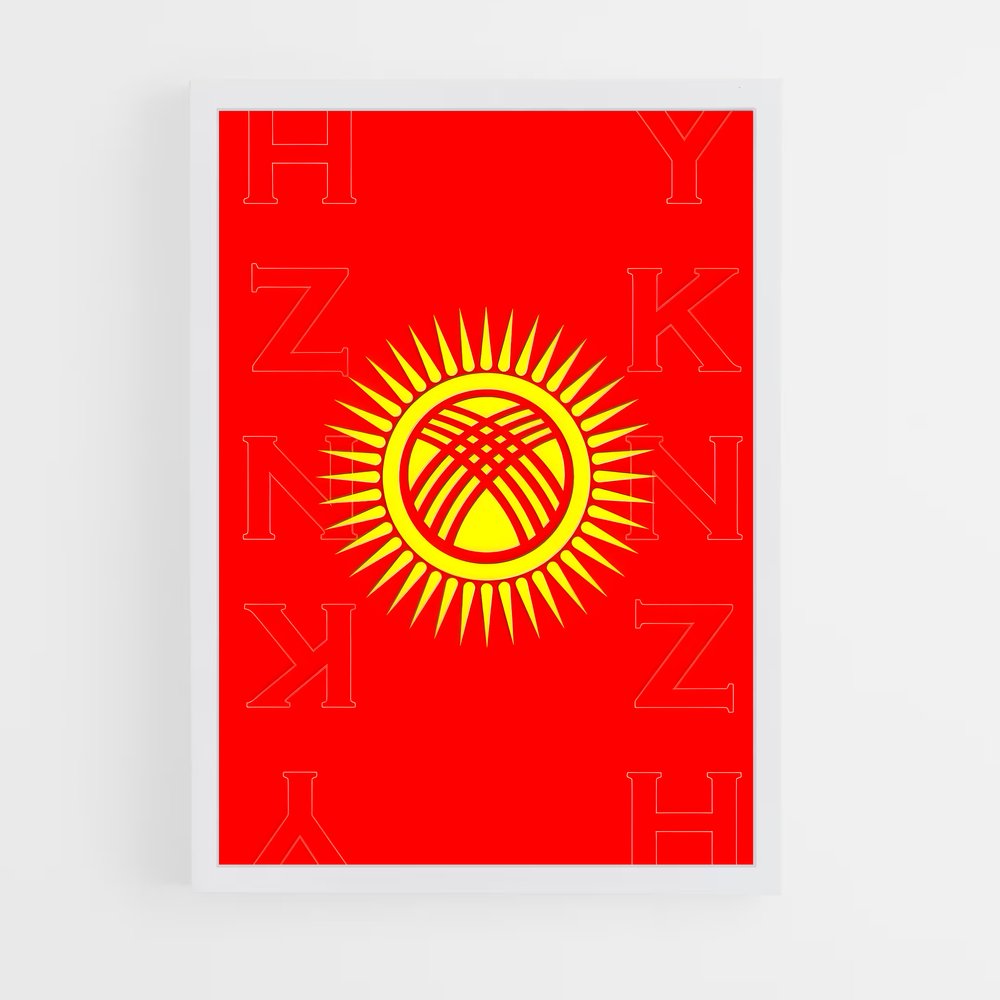 ap-kyrgyzstan flag-3 cadre Blanc