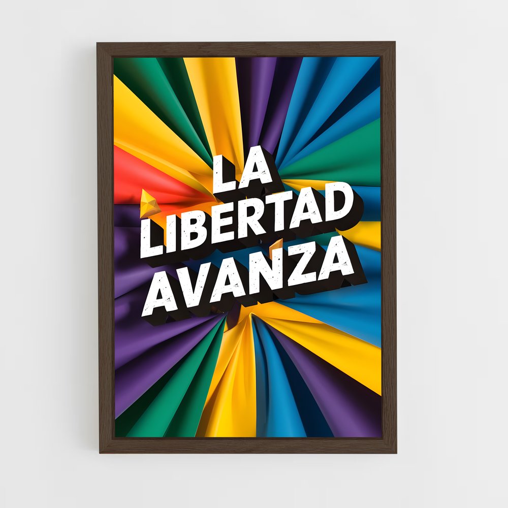 ap-la libertad avanza argentina-2 cadre Bois foncé