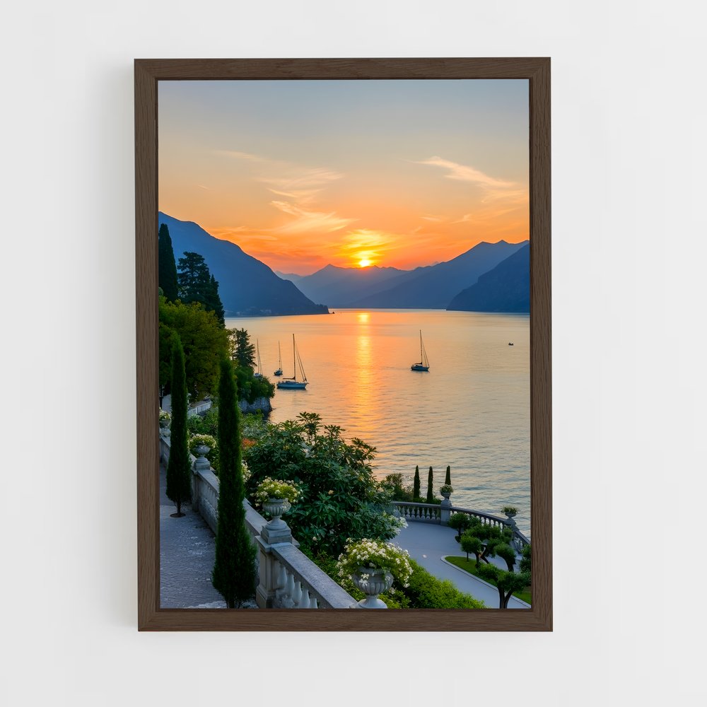 ap-lake como-7 cadre Bois foncé