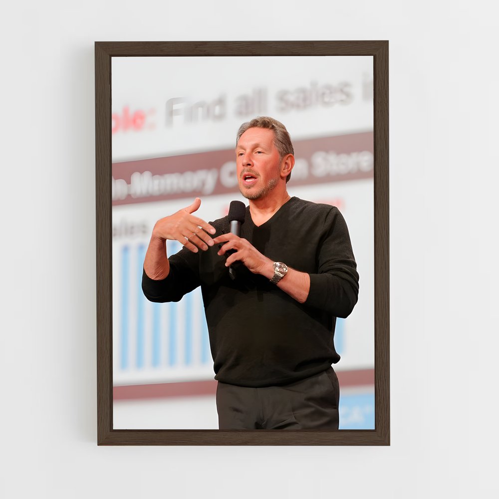 ap-larry ellison-3 cadre Bois foncé