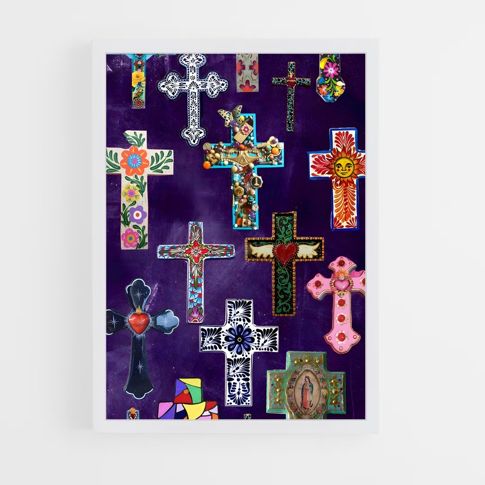 ap-latin cross-3 cadre Blanc