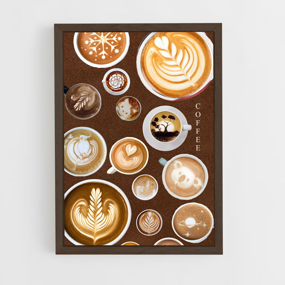 ap-latte art-1 cadre Bois foncé