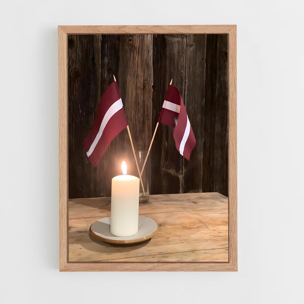 ap-latvia flag-3 cadre Bois clair
