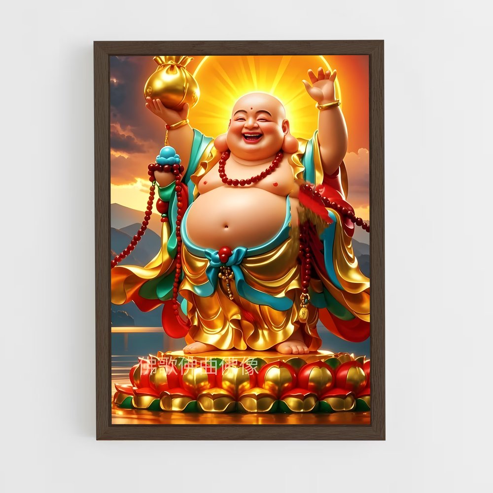ap-laughing buddha-2 cadre Bois foncé